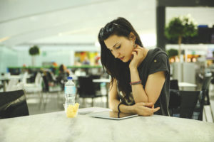 Corian mobile device charging surface - food court