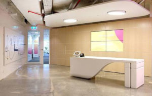Commerical Corian solid surface application - iinet reception desk