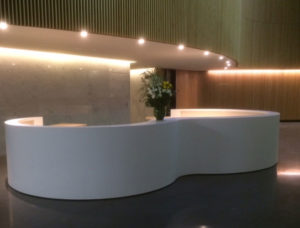 Commercial Corian solid surface application - sign in counter